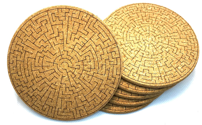 6-pack Cork Maze Coasters